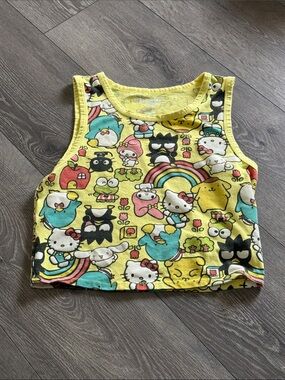 Hello Kitty Yellow Sanrio Character Crop Tank Top